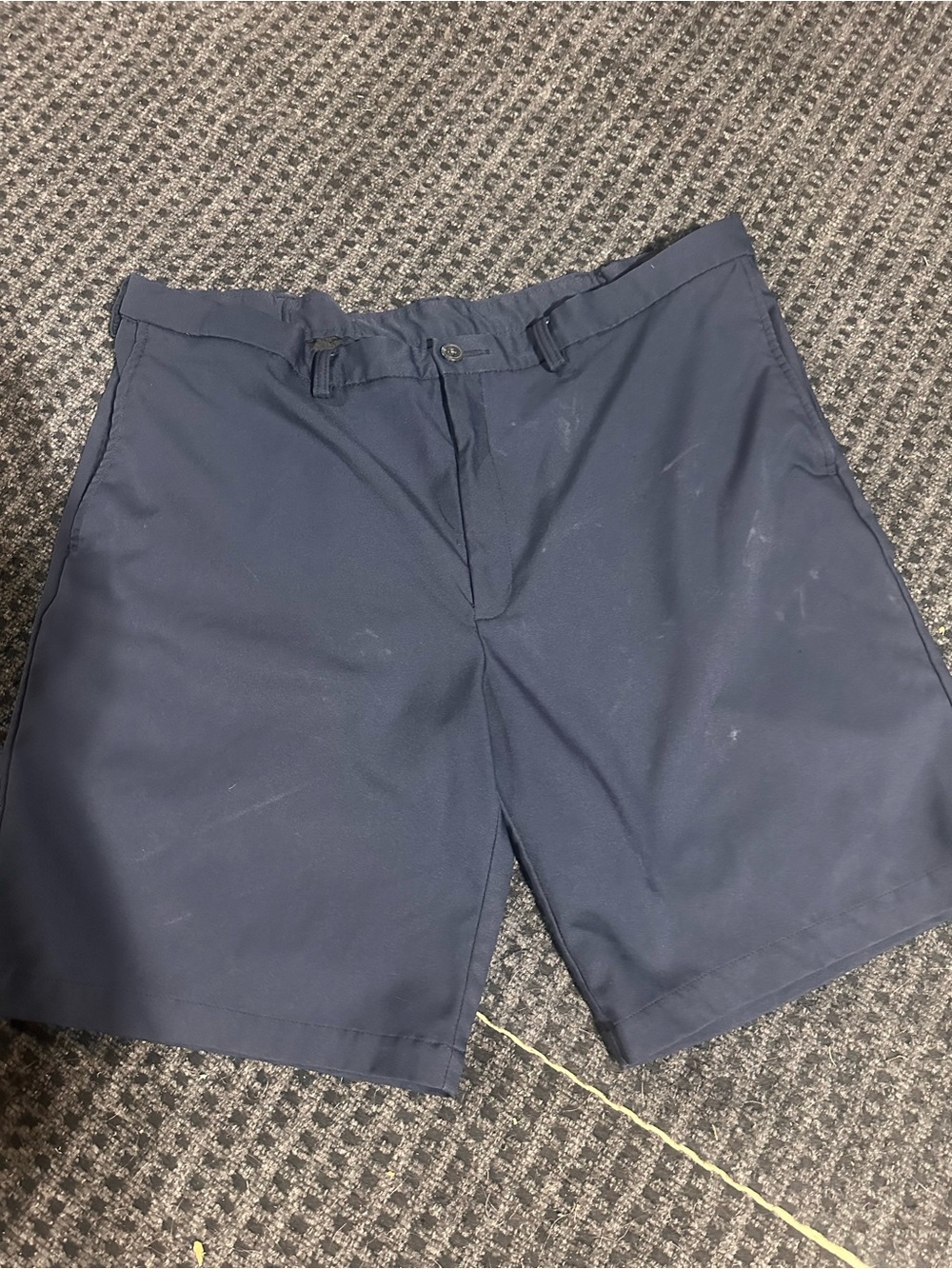 Men's Navy Flat-Front Performance Shorts